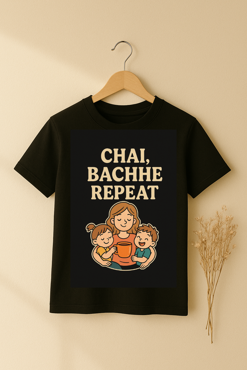 CHAI, BACHE, REPEAT – The Official Mom Life T-Shirt ☕👶